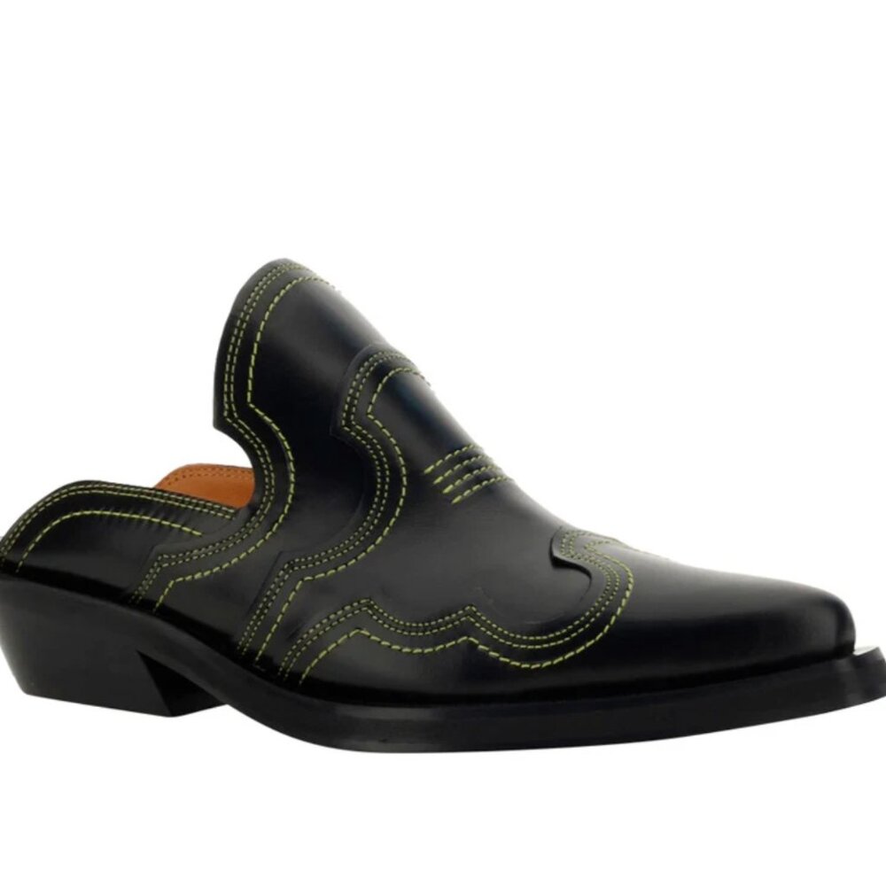 Ganni Embroidered Western Cowboy Mules